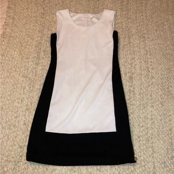 Calvin Klein Zip Up Dress size 4 white/black - Picture 4 of 10
